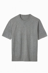 Men's Boglioli Grey Knitted Cashmere Blend T-Shirt