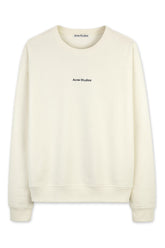 Men's Acne Studio Cream Franklin Stamp Oversized Logo Print Sweatshirt