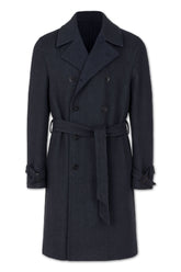 Men's Boglioli Dark Charcoal Cashmere Blend Overcoat