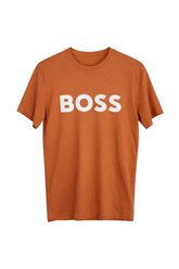 Men's Orange Hugo Boss Logo T-Shirt