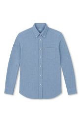 Men's Boglioli Slim Fit Chambray Cotton Shirt Blue