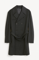 Men's Boglioli Dark Grey Wool Trench Overcoat