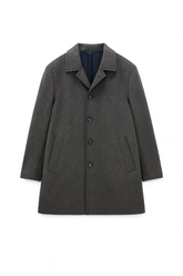 Men's Boglioli Charcoal Grey Trench-Style Overcoat