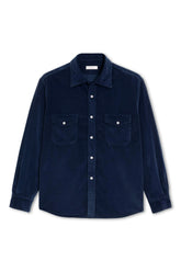 Men's Boglioli Navy Brushed Cotton Shirt