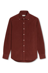 Men's Boglioli Burgundy Corduroy Brushed Cotton Shirt