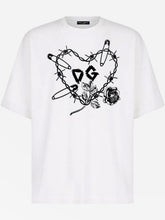 Men's White Dolce & Gabbana Heart Graphic Print T Shirt