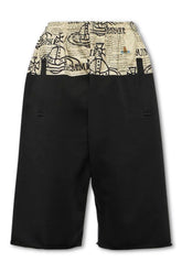 Men's Black Vivienne Westwood Orb Print Bermuda Shorts