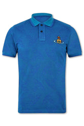 Men's Vivienne Westwood Blue All Over Orb Classic Polo Shirt