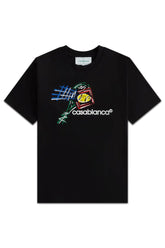 Men's Black Casablanca Croquis De Tennis T-Shirt