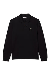Men's Black Lacoste L1212 Classic Long Sleeve Polo T-Shirt