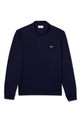 Men's Midnight Blue Lacoste L1212 Classic Long Sleeve Polo T-Shirt