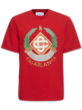 Men's Red Casablanca Crest Print T-Shirt