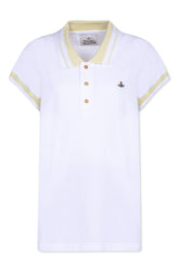 Men's Vivienne Westwood White & Yellow Striped Polo Shirt
