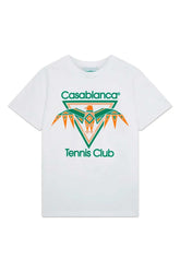 Men's White Casablanca Playful Eagle Tennis Club Print T-Shirt