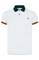 Men's White Vivienne Westwood Embroidered Logo Polo Shirt