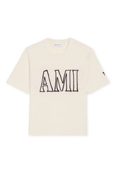 Men's AMI White Cream AMI PARIS Print T-Shirt