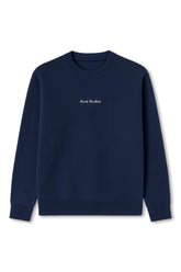 Men's Acne Studio Navy Franklin Stamp Oversized Logo Print Sweatshirt