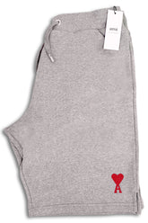 Men's Grey Ami Paris Embroidered Logo Shorts