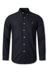 Men's Black Ralph Lauren Oxford Long Sleeve Shirt