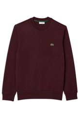Men's Bordeaux Lacoste Fleece Crew Neck Sweatshirt