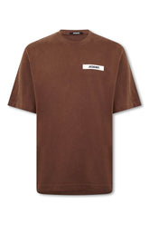 Men's Brown Jacquemus Gros Grain Patch Logo T-Shirt