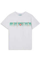 Men's Casablanca White Playful Stripes Printed T-Shirt