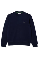 Men's Midnight Blue Lacoste Fleece Crew Neck Sweatshirt