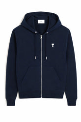 Men's Navy White Ami Paris de Coeur Zipped Hoodie
