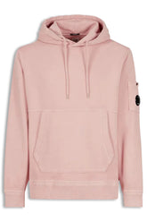 Men's C.P. Company Brushed Diagonal Fleece 509 Pale Mauve Hooded Sweatshirt