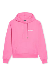 Men's Pink Jacquemus Le Sweatshirt Logo Hoodie