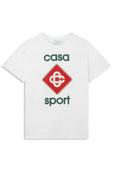 Men's White Casablanca Casa Sport Logo Printed T-Shirt