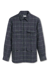 Men's Boglioli Charcoal Grey Checked Overshirt