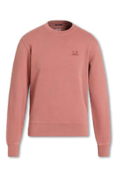 Men's C.P. Company Resist Dyed Fleece Crew Neck Salmon Pink Sweatshirt