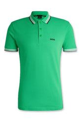 Men's Green Boss Paddy Piqué Polo Shirt