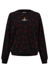 Men's Black Centre Orb Vivienne Westwood All-Over Jacquard Orb Pattern Raglan Sweatshirt