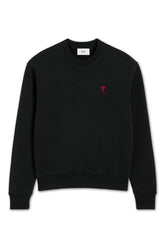 Men's Black Ami Paris 'Ami De Coeur' Red Logo Sweatshirt