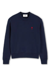 Men's Bleu Nuit Ami Paris 'Ami De Coeur' Red Logo Sweatshirt