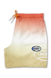 Men's Lacoste Orange/Yellow L!VE Gradated Print Quick Dry Swim Shorts
