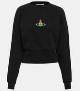 Women's Black Vivienne Westwood Logo cropped cotton sweatshirt