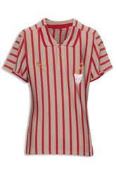 Men's Brown & Red Vivienne Westwood Stefano Stripe Collar Polo Shirt