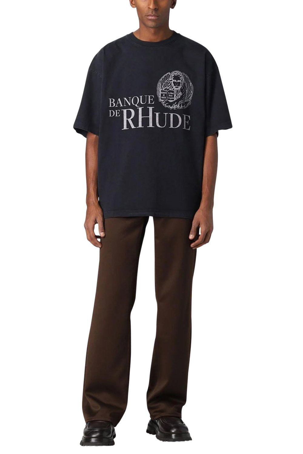 Men's Vintage Black Rhude 'Banque' Logo T-Shirt