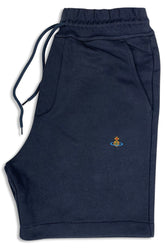 Men's Navy Vivienne Westwood Orb logo-Embroidered Shorts