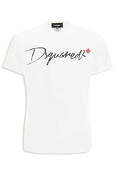 Men's White DSquared2 Italic Logo T-Shirt