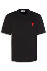 Men's Black Ami Paris 'Ami De Coeur' Oversized T-Shirt