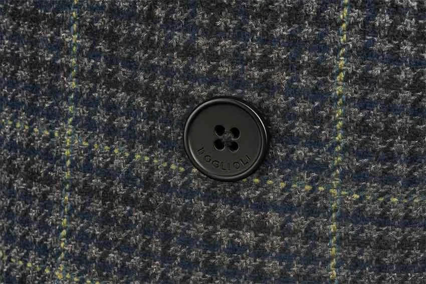 Men's Boglioli Charcoal Grey Checked Overshirt