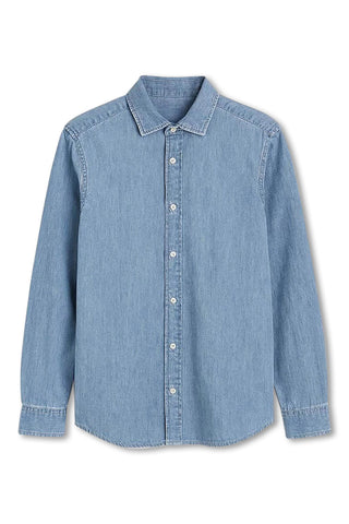 Men's Boglioli Chambray Blue Shirt