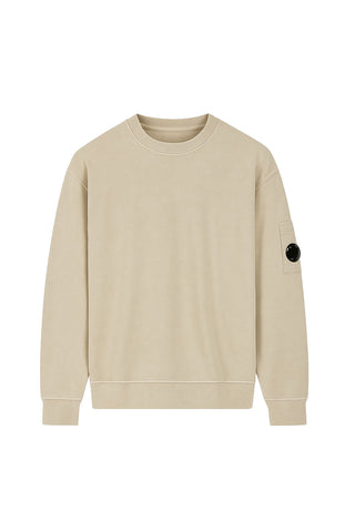Men's C.P. Company Silver Sage Long Sleeve Diagonal Fleece Sweatshirt