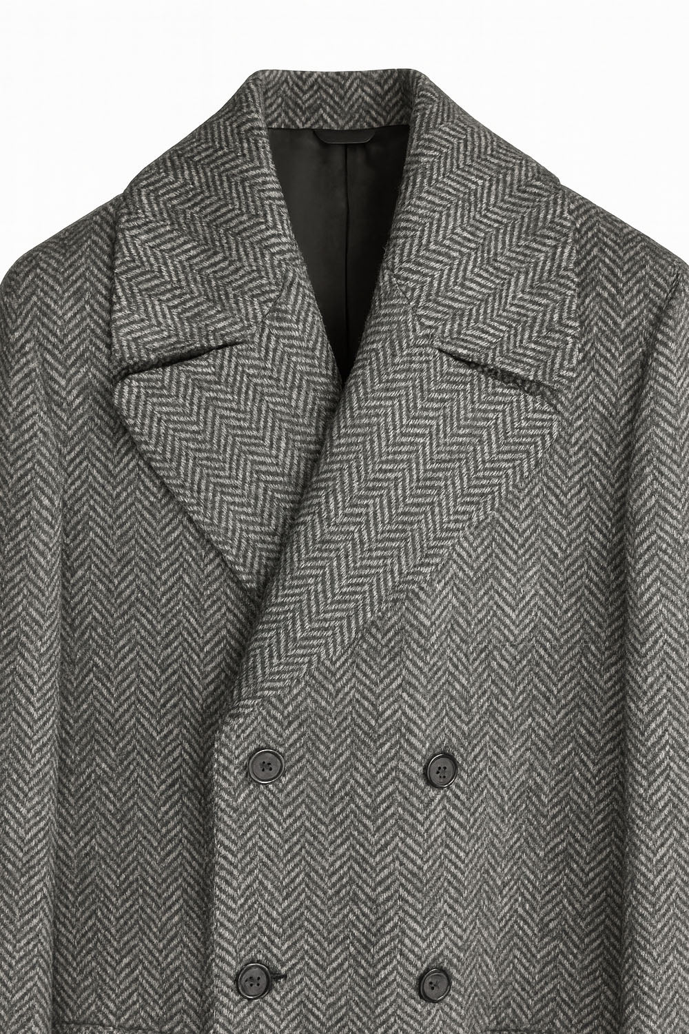 Men's Boglioli Grey Herringbone Winter Overcoat