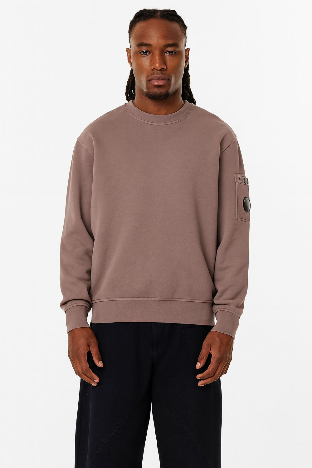 Men's C.P. Company Brushed Cotton Mauve Long Sleeve Sweatshirt