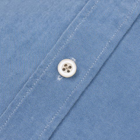 Men's Boglioli Slim Fit Chambray Cotton Shirt Blue